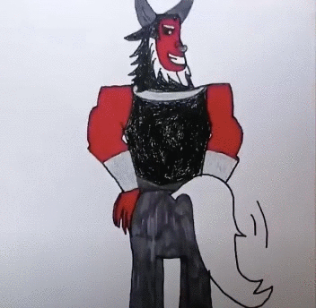 Size: 352x344 | Tagged: safe, artist:agirlwholovesmlp, character:lord tirek, species:centaur, animated, bracer, butt, butt shake, frame by frame, gif, grin, looking at you, looking back, looking back at you, male, nose piercing, nose ring, piercing, plot, sexy, simple background, smiling, smiling at you, solo, stupid sexy tirek, tirump, traditional animation, traditional art, white background