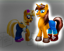 Size: 2997x2381 | Tagged: safe, artist:jac59col, character:shining armor, character:twilight sparkle, brother and sister, clothing, coco bandicoot, costume, crash bandicoot, female, male, siblings