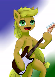 Size: 4530x6320 | Tagged: safe, artist:guatergau5, species:earth pony, species:pony, electric guitar, guitar, musical instrument, open mouth
