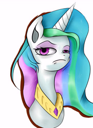 Size: 5600x7700 | Tagged: safe, artist:guatergau5, character:princess celestia, species:alicorn, species:pony, absurd resolution, bust, crown, female, jewelry, mare, regalia, simple background, solo, white background