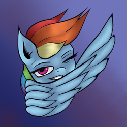 Size: 2835x2835 | Tagged: safe, artist:guatergau5, character:rainbow dash, species:pegasus, species:pony, dab, female, mare, rainbow dab, solo, wing dab, wings