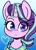 Size: 1490x2048 | Tagged: safe, artist:sakukitty, character:starlight glimmer, species:pony, species:unicorn, g4, abstract background, black outlines, blue background, blushing, bust, chest fluff, clothing, colored pupils, cute, eyebrows, eyebrows visible through hair, female, full face view, glimmerbetes, glowing horn, gradient background, heart, horn, looking at you, magic, magic aura, mare, pajamas, portrait, signature, simple background, solo