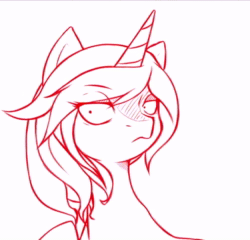 Size: 670x644 | Tagged: safe, artist:tea-redrex, oc, oc only, species:pony, species:unicorn, animated, bust, horn, looking at you, no sound, solo, talking, unicorn oc, webm