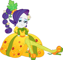 Size: 4880x4650 | Tagged: safe, artist:steyrrdash, character:rarity, equestria girls:holidays unwrapped, g4, my little pony: equestria girls, my little pony:equestria girls, spoiler:eqg series (season 2), clothing, cornucopia costumes, dress, eg vector, female, gemstones, gloves, hairstyle, high heels, inflatable, inflatable dress, o come all ye squashful, ponytail, shoes, simple background, solo, transparent background, vector