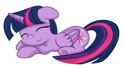 Size: 2000x1134 | Tagged: safe, artist:mirrorcrescent, character:twilight sparkle, character:twilight sparkle (alicorn), species:alicorn, species:pony, cute, eyes closed, female, folded wings, mare, prone, simple background, sleeping, solo, transparent background, twiabetes, wings