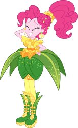 Size: 3870x6320 | Tagged: safe, artist:steyrrdash, character:pinkie pie, equestria girls:holidays unwrapped, g4, my little pony: equestria girls, my little pony:equestria girls, spoiler:eqg series (season 2), bracelet, clothing, cornucopia costumes, cute, diapinkes, ear piercing, earring, female, hairstyle, high heels, jewelry, o come all ye squashful, piercing, ponytail, shoes, simple background, solo, transparent background, vector