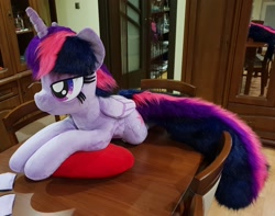 Size: 3143x2476 | Tagged: safe, artist:ponimalion, character:twilight sparkle, character:twilight sparkle (alicorn), species:alicorn, species:pony, species:unicorn, bedroom eyes, female, fluffy mane, fluffy tail, irl, mare, photo, plushie, solo