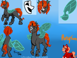 Size: 2000x1500 | Tagged: safe, artist:lightningchaserarts, oc, oc:masquerade, species:changeling, species:pony, commission, ginger, male, reference, single, stallion