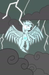 Size: 1440x2176 | Tagged: safe, artist:crystal wishes, artist:windy breeze, oc, oc:windy breeze, species:pegasus, species:pony, cloud, electrocution, lightning, shocked, this will end in pain, this will end in tears