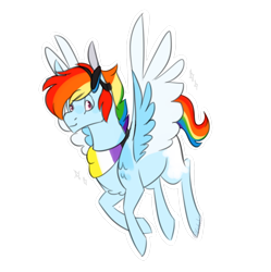 Size: 1280x1287 | Tagged: safe, artist:echabi, character:rainbow dash, species:pony, clothing, nonbinary, nonbinary pride flag, pride flag, scarf, simple background, solo, transparent background
