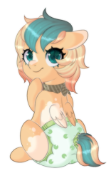 Size: 500x800 | Tagged: safe, artist:veincchi, oc, oc only, oc:sun light, species:pegasus, species:pony, baby, baby pony, bandana, cute, diaper, female, filly, simple background, solo, transparent background