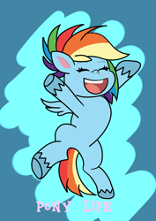 Size: 2893x4092 | Tagged: safe, artist:sharpiesketches, character:rainbow dash, species:pegasus, species:pony, my little pony:pony life, simple background, smiling, text