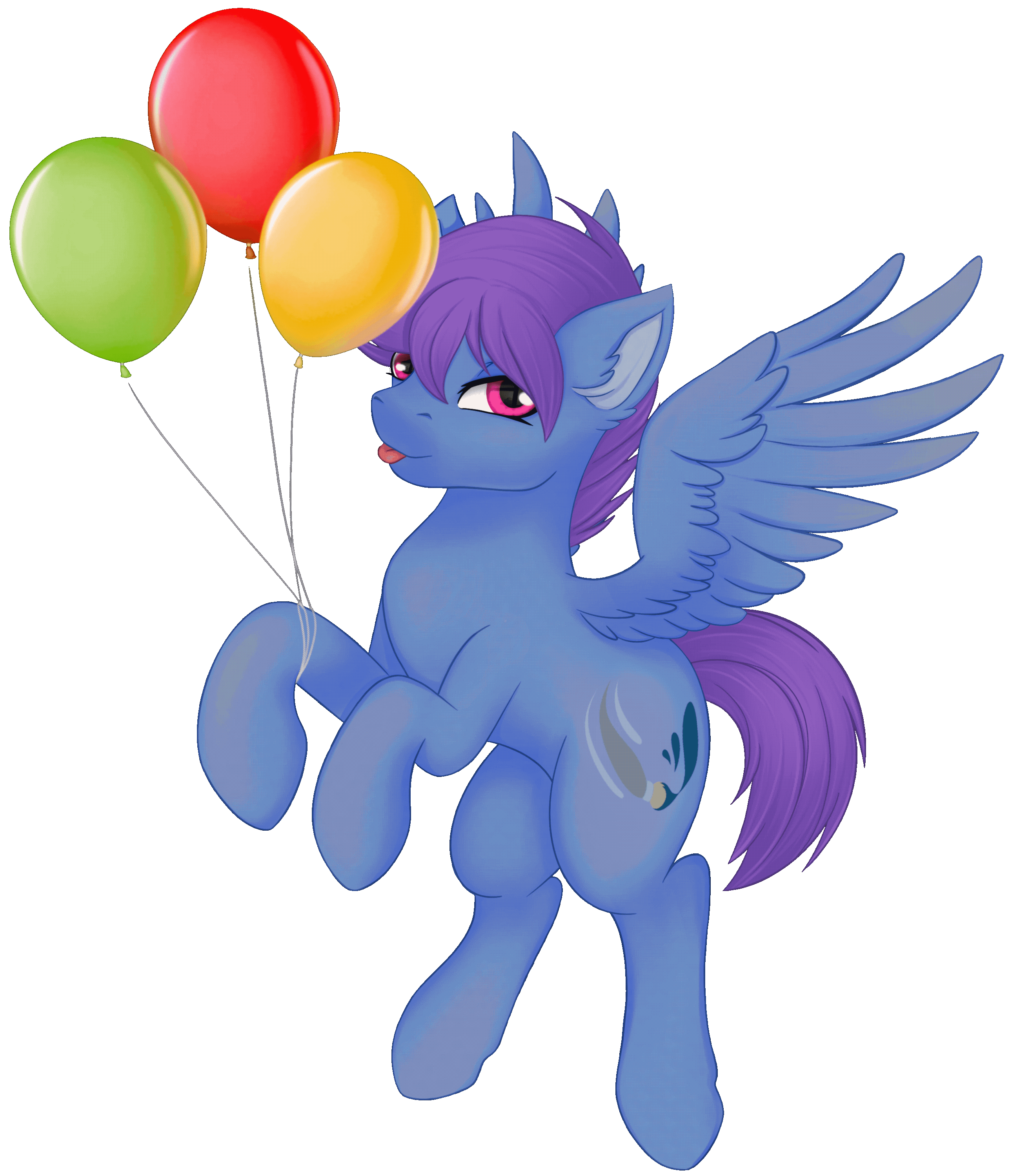 Size: 2626x3000 | Tagged: safe, artist:bellfa, part of a set, oc, oc only, oc:windy dripper, species:pegasus, species:pony, animated, balloon, beanie, blep, clothing, commission, cutie mark, ear fluff, ear piercing, earring, flight, flying, gif, hat, jewelry, lidded eyes, looking at you, male, piercing, simple background, smiling, solo, spread wings, stallion, tongue out, transparent background, wings, ych result