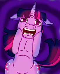 Size: 3300x4000 | Tagged: safe, artist:theedgyduck, character:twilight sparkle, character:twilight sparkle (unicorn), species:pony, species:unicorn, anxiety, both cutie marks, female, floppy ears, mare, no pupils, panic, panic attack, panicking, solo