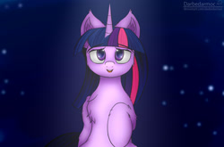 Size: 2096x1380 | Tagged: safe, alternate version, artist:darbedarmoc, character:twilight sparkle, species:alicorn, species:pony, cave, cave of harmony, chest fluff, ear fluff, female, fluffy, moonlight, solo, sparkles