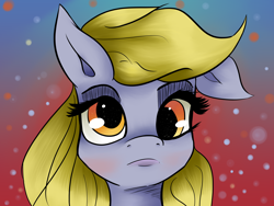 Size: 4000x3000 | Tagged: safe, artist:guatergau5, character:derpy hooves, abstract background, derp, female, simple background, solo