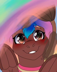 Size: 1280x1621 | Tagged: safe, artist:anelaponela, species:pony, species:unicorn, g4, da 20th birthday, deviantart, female, looking at you, ponified, solo