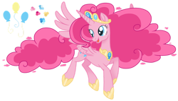 Size: 1280x732 | Tagged: safe, artist:magicuniclaws, base used, character:pinkie pie, species:alicorn, species:pony, g4, alicornified, ethereal mane, female, pinkiecorn, race swap, simple background, solo, transparent background, xk-class end-of-the-world scenario