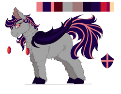 Size: 2561x2000 | Tagged: safe, artist:shirofluff, oc, oc:galaxy rose, species:bat pony, g4, ear fluff, fluffy, hooves, jewelry, pendant, redesign, reference sheet, smiling