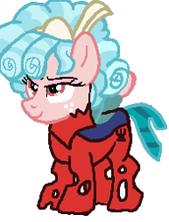 Size: 193x254 | Tagged: safe, artist:qjosh, character:cozy glow, species:changeling, g4, changelingified, red changeling, solo, species swap, transformation, transformation sequence