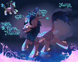 Size: 5000x4000 | Tagged: safe, artist:alfury, oc, species:kirin, g4, male, reference sheet, solo, watermark
