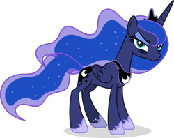 Size: 4783x3797 | Tagged: safe, artist:pumpkinpieforlife, character:princess luna, species:alicorn, species:pony, episode:a royal problem, g4, my little pony: friendship is magic, absurd resolution, angry, bags under eyes, crown, female, grumpy, hoof shoes, jewelry, mare, peytral, regalia, show accurate, simple background, solo, transparent background, vector