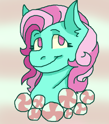 Size: 1400x1600 | Tagged: safe, artist:theedgyduck, character:minty, species:pony, g3, female, mare, simple background, smiling, solo