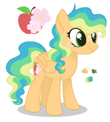 Size: 1280x1423 | Tagged: safe, artist:magicuniclaws, base used, oc, oc:blossom, parent:applejack, parent:rainbow dash, parents:appledash, species:pegasus, species:pony, g4, female, magical lesbian spawn, mare, offspring, simple background, solo, transparent background