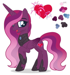 Size: 930x1000 | Tagged: safe, artist:magicuniclaws, base used, oc, oc only, parent:princess cadance, parent:tempest shadow, parents:tempdance, species:alicorn, species:pony, g4, female, magical lesbian spawn, mare, offspring, simple background, solo, transparent background