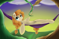 Size: 4248x2826 | Tagged: safe, artist:guatergau5, character:pear butter, species:earth pony, species:pony, g4, female, hammock, mare, solo