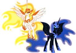 Size: 7814x5450 | Tagged: safe, artist:pumpkinpieforlife, character:daybreaker, character:nightmare moon, character:princess celestia, character:princess luna, species:pony, g4, absurd resolution, simple background, transparent background, vector