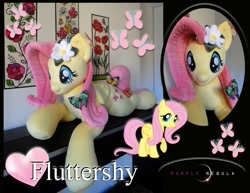 Size: 1280x990 | Tagged: safe, artist:purplenebulastudios, character:fluttershy, species:pony, g4, fluttershy plushie, irl, life size, photo, plushie, solo