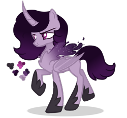 Size: 800x744 | Tagged: safe, artist:magicuniclaws, oc, parent:fluttershy, parent:tantabus, g4, hybrid, offspring, parents:tantashy, simple background, solo, transparent background