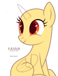 Size: 755x996 | Tagged: safe, artist:teepew, oc, oc only, species:alicorn, species:pony, g4, alicorn oc, bald, base, eyelashes, horn, looking back, simple background, smiling, solo, transparent background, wings