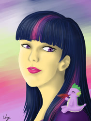Size: 1024x1365 | Tagged: safe, artist:verygood91, character:spike, character:twilight sparkle, female, humanized