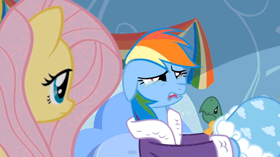 Size: 576x324 | Tagged: safe, artist:tengami, edit, edited screencap, screencap, character:fluttershy, character:rainbow dash, character:tank, episode:tanks for the memories, g4, my little pony: friendship is magic, animated, gif, megaman