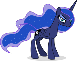 Size: 4783x3797 | Tagged: safe, artist:pumpkinpieforlife, edit, editor:slayerbvc, character:princess luna, species:alicorn, species:pony, episode:a royal problem, g4, my little pony: friendship is magic, absurd resolution, accessory-less edit, angry, bags under eyes, barehoof, female, grumpy, mare, missing accessory, show accurate, simple background, solo, transparent background, vector