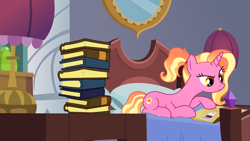 Size: 7098x3992 | Tagged: safe, artist:pumpkinpieforlife, character:luster dawn, species:pony, g4, absurd resolution, book, lying down, prone, show accurate, vector
