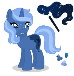 Size: 600x613 | Tagged: safe, artist:magicuniclaws, oc, parent:princess luna, parent:trixie, parents:luxie, species:pony, species:unicorn, g4, female, magical lesbian spawn, mare, offspring, simple background, solo, transparent background