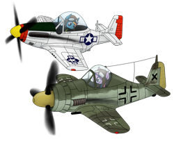 Size: 800x649 | Tagged: safe, artist:stardustxiii, character:rainbow dash, character:twilight sparkle, aircraft, fighter, fw 190, luftwaffe, p-51 mustang, plane