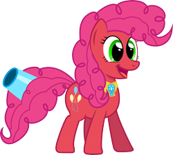 Size: 6335x5706 | Tagged: safe, artist:geonine, character:pinkie pie, absurd resolution, element of laughter, party cannon, simple background, super form, super pinkie pie, transparent background, vector