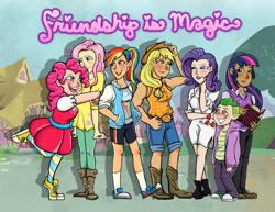 Size: 900x695 | Tagged: safe, artist:buckingawesomeart, character:applejack, character:fluttershy, character:pinkie pie, character:rainbow dash, character:rarity, character:spike, character:twilight sparkle, converse, humanized, mane seven, mane six, shoes