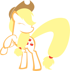 Size: 7641x7706 | Tagged: safe, artist:finalflutter, character:applejack, absurd resolution, eyes closed, female, rearing, simple background, solo, transparent background, vector