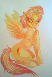 Size: 528x779 | Tagged: safe, artist:busoni, character:spitfire, female, painting, solo, traditional art, watercolor painting