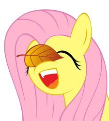 Size: 4384x4868 | Tagged: safe, artist:stardustxiii, character:fluttershy, species:pegasus, species:pony, g4, absurd resolution, autumn, cute, daaaaaaaaaaaw, eyes closed, female, happy, leaf, mare, open mouth, shyabetes, simple background, smiling, solo, transparent background, weapons-grade cute