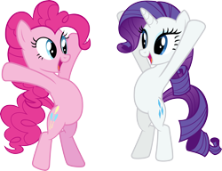 Size: 5000x3848 | Tagged: safe, artist:crunchnugget, character:pinkie pie, character:rarity, species:pony, bipedal