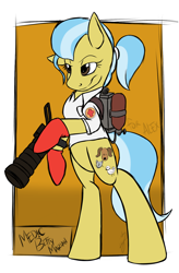 Size: 900x1369 | Tagged: safe, artist:kyroking, character:doctor fauna, crossover, medic, solo, team fortress 2, vet
