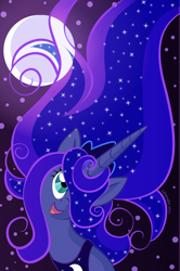 Size: 1000x1507 | Tagged: safe, artist:deeptriviality, character:princess luna, species:alicorn, species:pony, female, moon, solo
