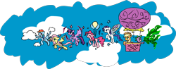 Size: 3198x1255 | Tagged: safe, artist:mrasianhappydude, character:applejack, character:fluttershy, character:pinkie pie, character:rainbow dash, character:rarity, character:spike, character:twilight sparkle, character:twilight sparkle (alicorn), species:alicorn, species:pony, alicornified, female, flying, hot air balloon, line-up, mane seven, mane six, mare, race swap, raricorn, wings