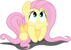 Size: 10824x7641 | Tagged: safe, artist:otto720, artist:techrainbow, character:fluttershy, absurd resolution, bored, female, palindrome get, simple background, solo, squishy cheeks, thinking, transparent background, vector